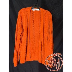 Orange Knitted Cardigan